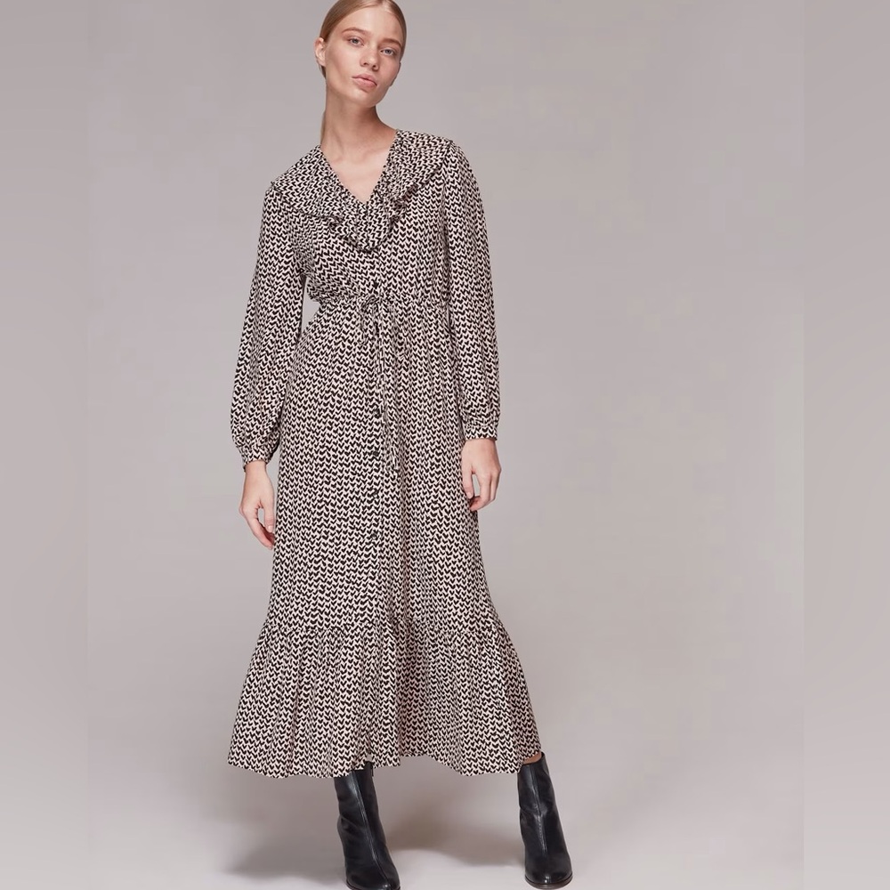 Whistles Abstract Heart Print Midi Dress - Picture 12 of 13